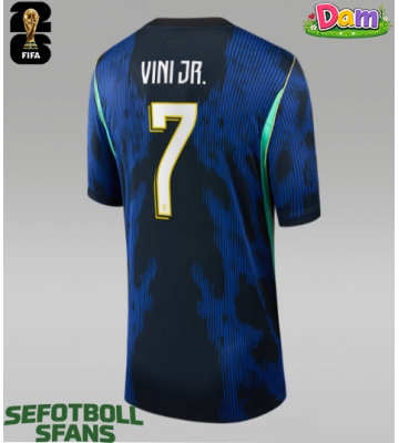 Brasilien Vinicius Junior #7 Bortatröja Kvinnor VM 2026 Kortärmad